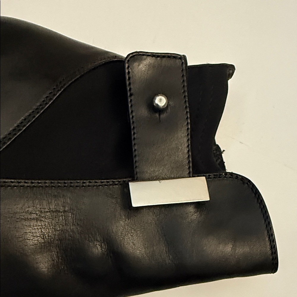 AQUATALIA Sleek Black Leather Heeled Boots - Picture 3 of 10